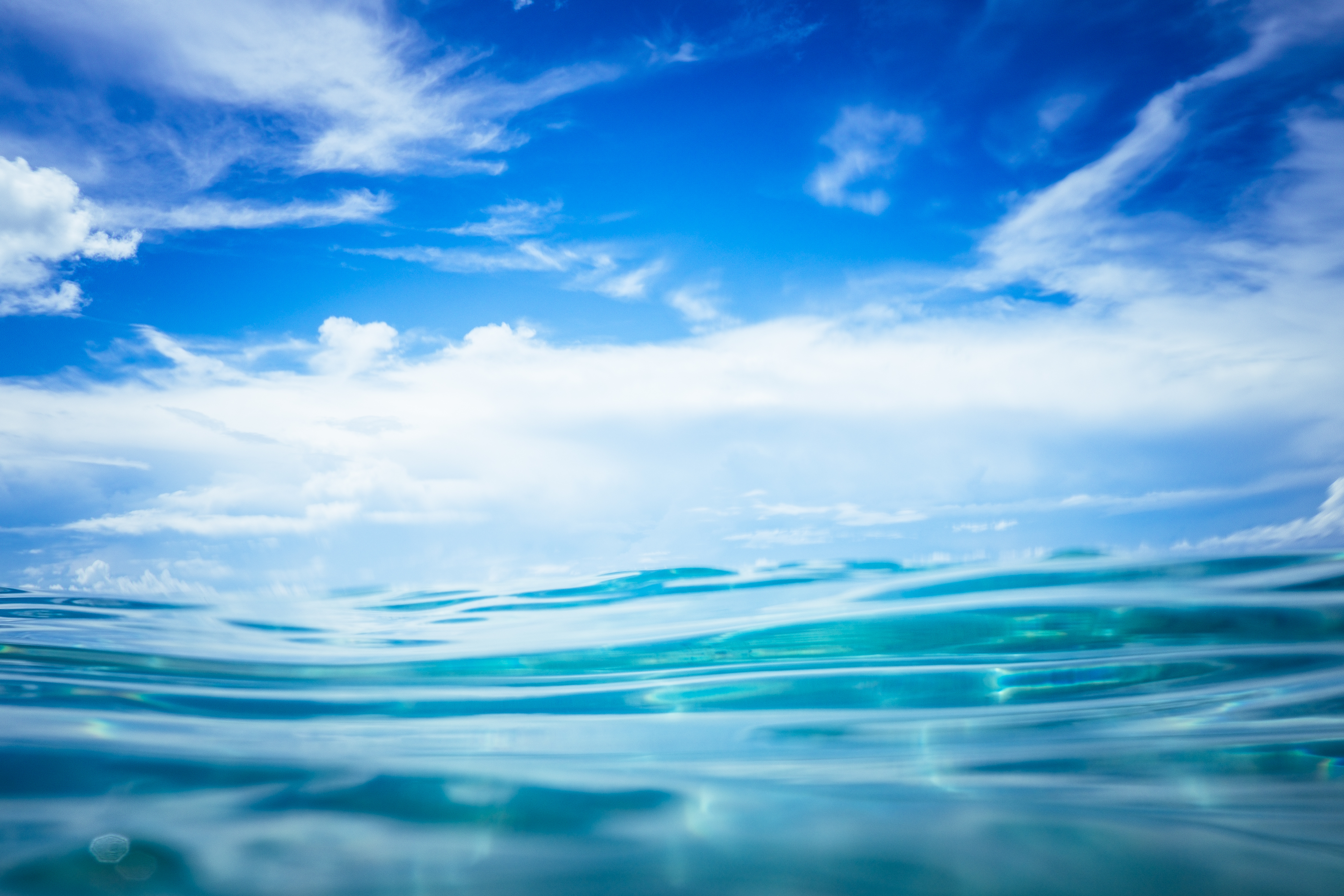 Water surface in the middle of the ocean